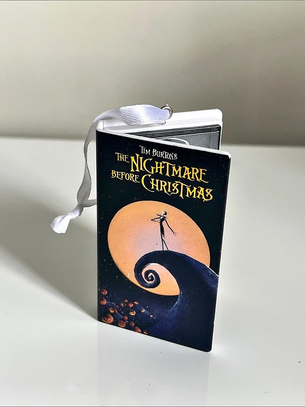 Disney The Nightmare Before Christmas VHS Tape Ornament Black & White